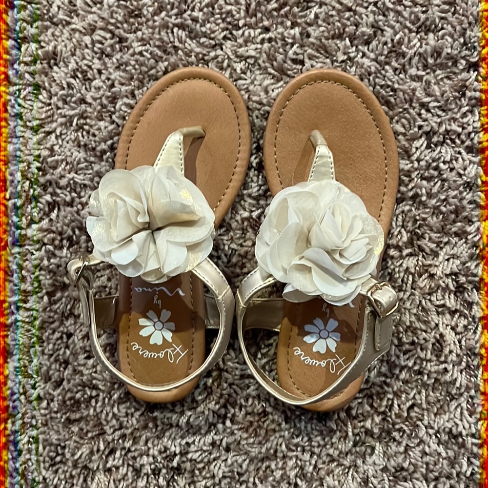 Girls gold sandals